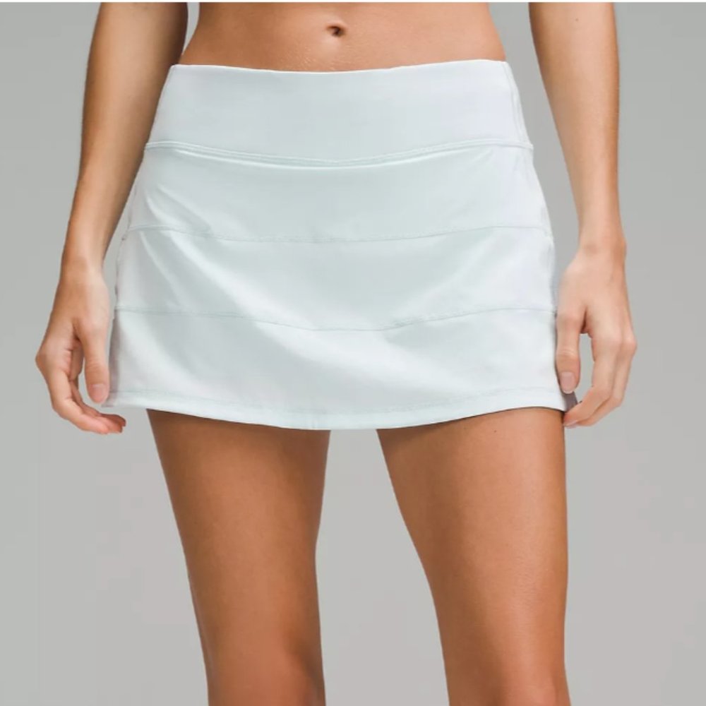 Lululemon White Pace Rival Mid-Rise Skirt